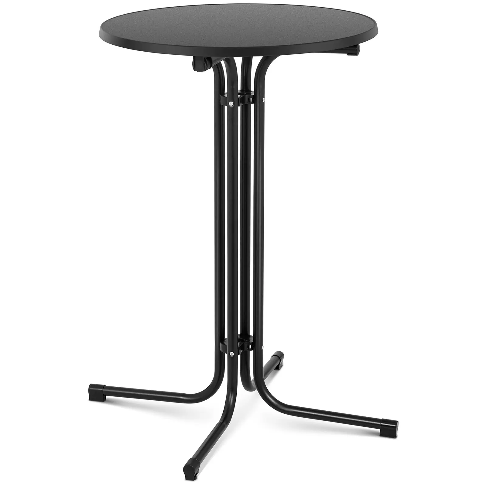 Stolik barowy - czarny - składany - Ø70 cm - 110 cm