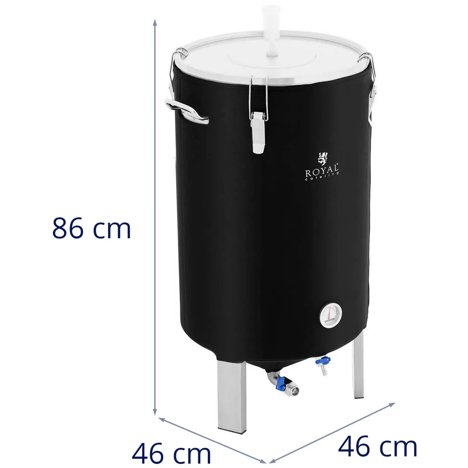 Pojemnik fermentacyjny - 70 l - 0-40°C - stal nierdzewna - płaszcz izolacyjny