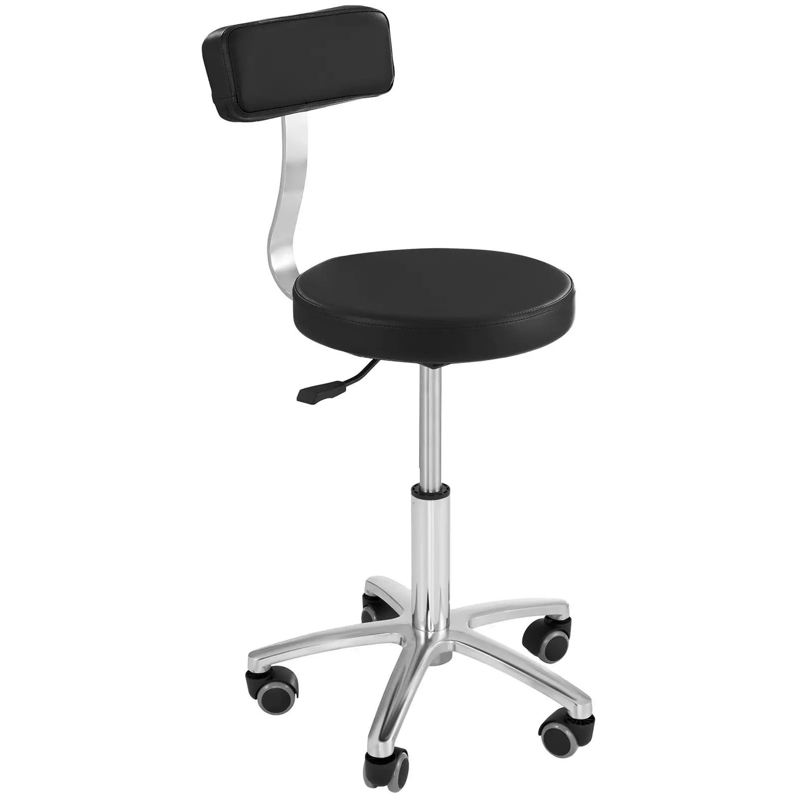 Krzesło kosmetyczne - 445 - 580 mm - 150 kg - czarne