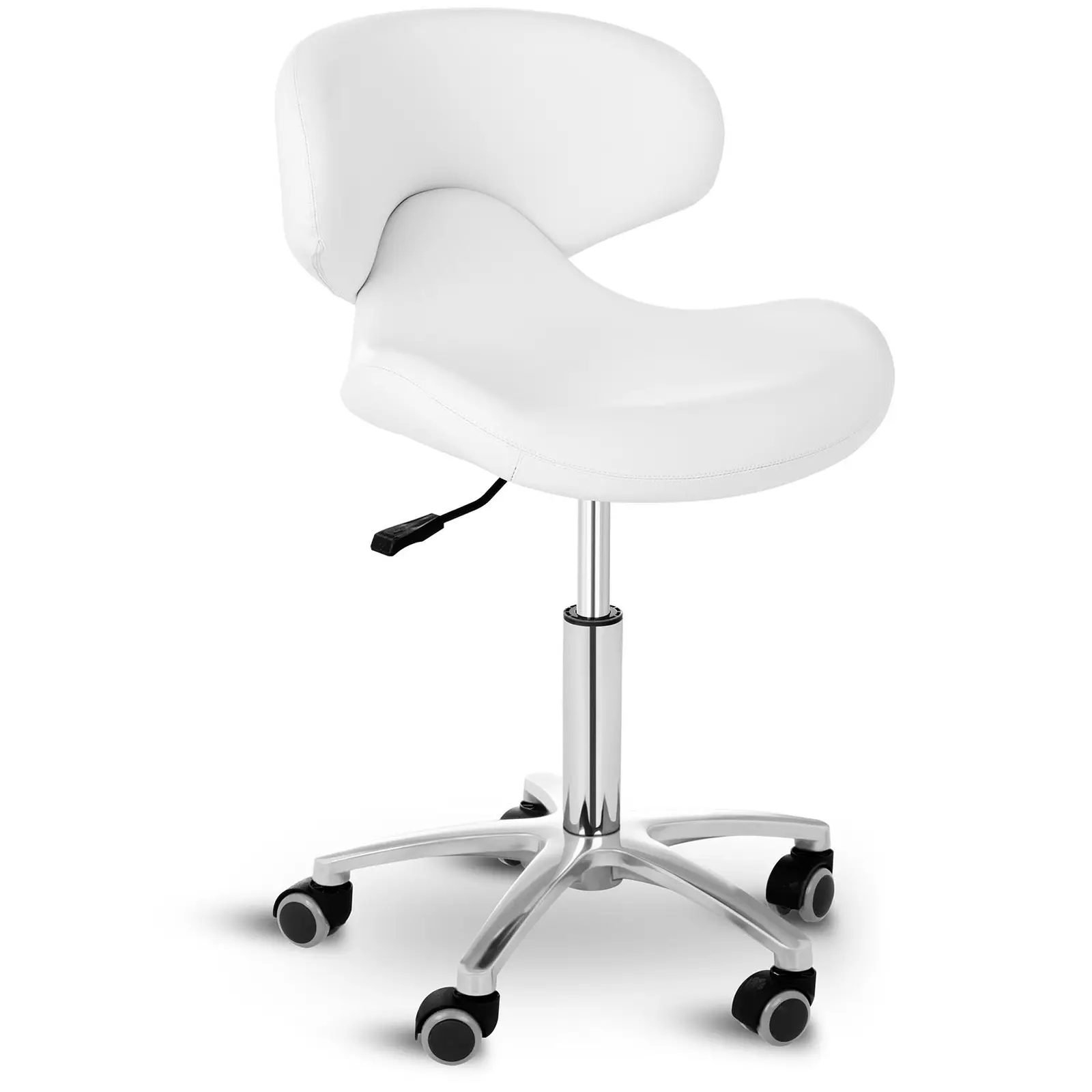 Krzesło kosmetyczne - 440 - 570 mm - 150 kg - białe