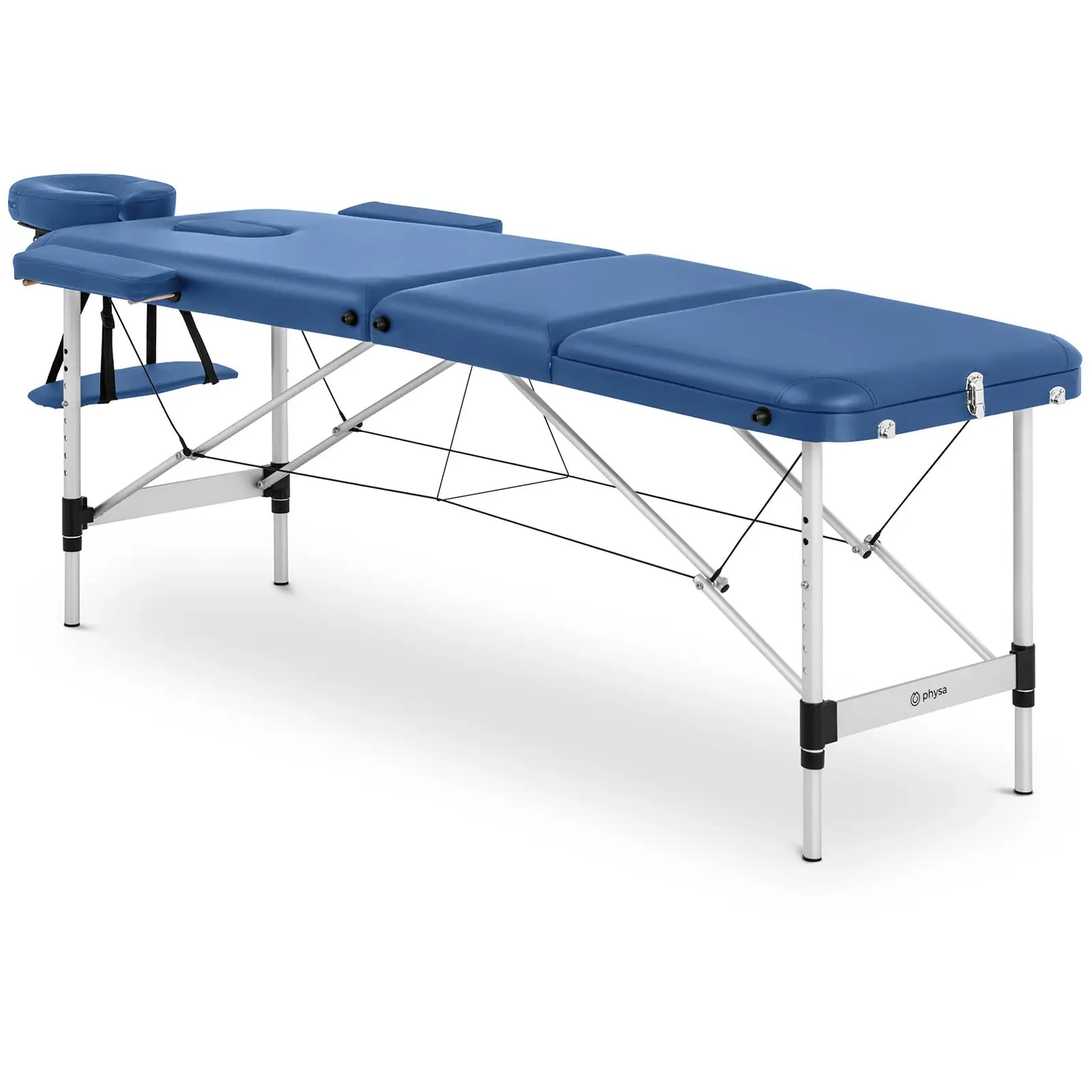 Składany stół do masażu - 185 x 60 x 60 - 81 cm - 180 kg - niebieski