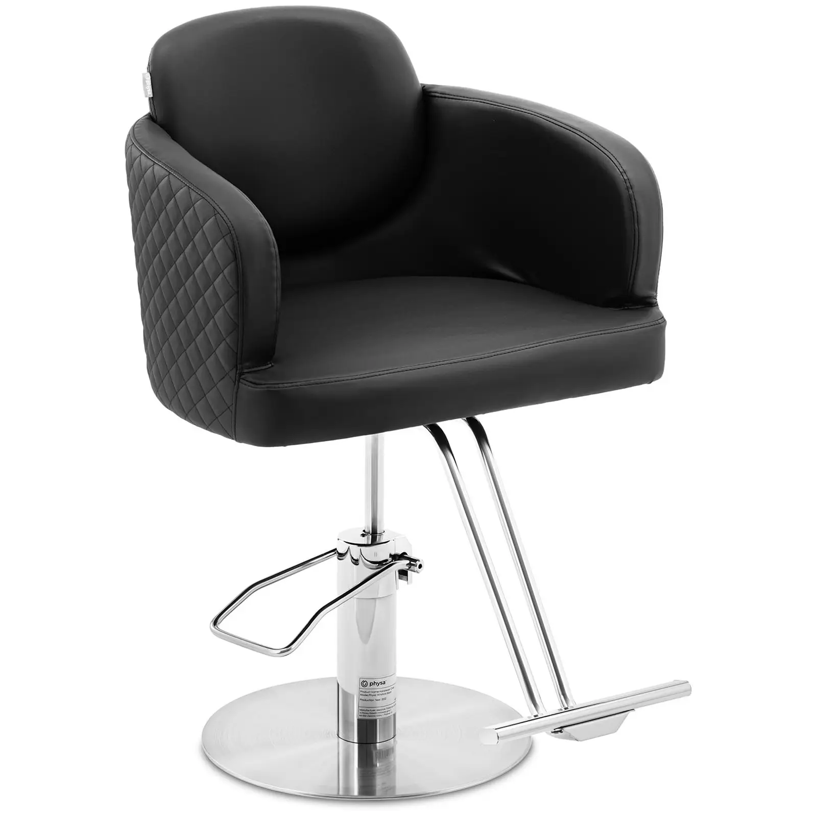 Fotel fryzjerski z podnóżkiem - 870-1020 mm - 200 kg - czarny, srebrny