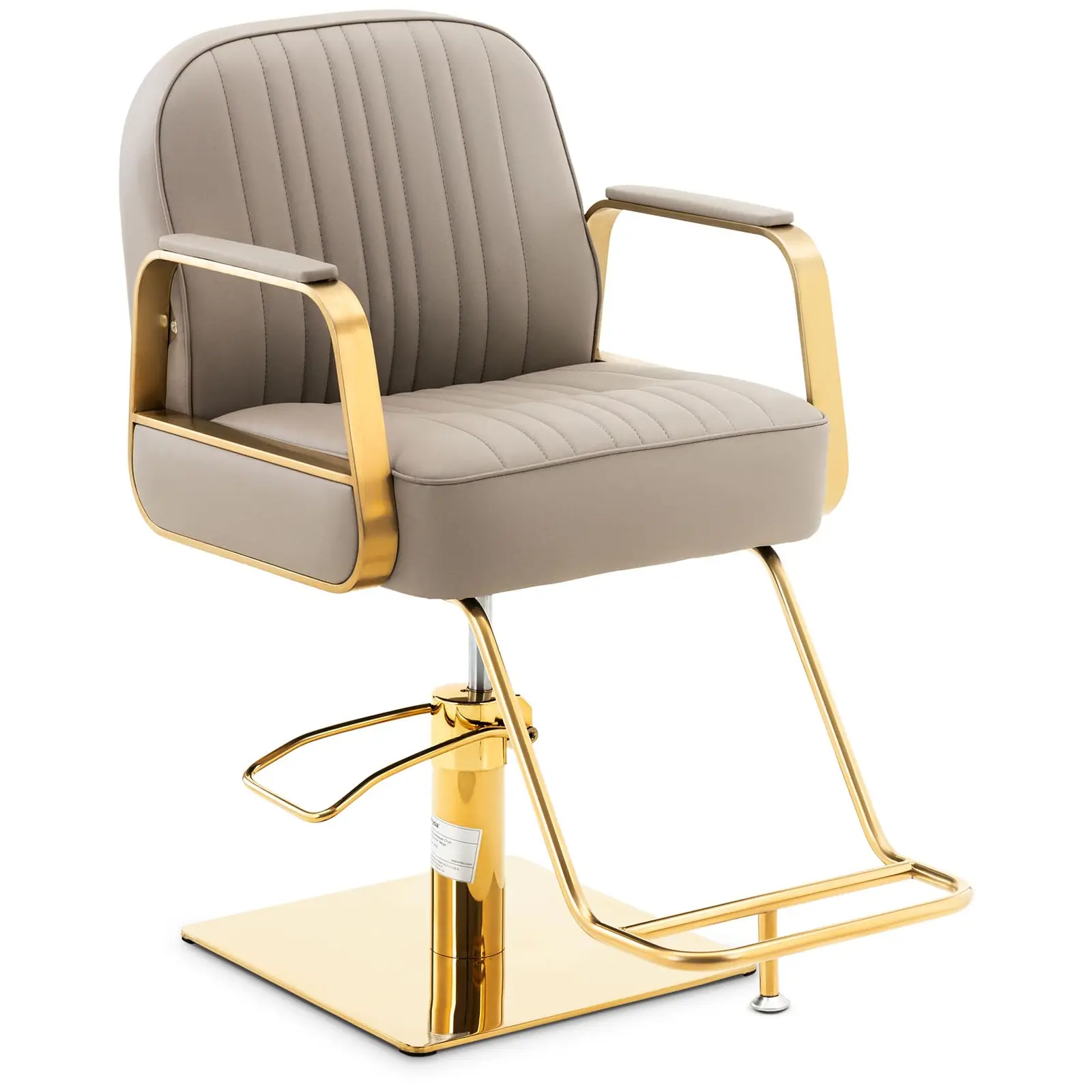 Fotel fryzjerski z podnóżkiem - 920- 1070 mm - 200 kg - złoty, szary
