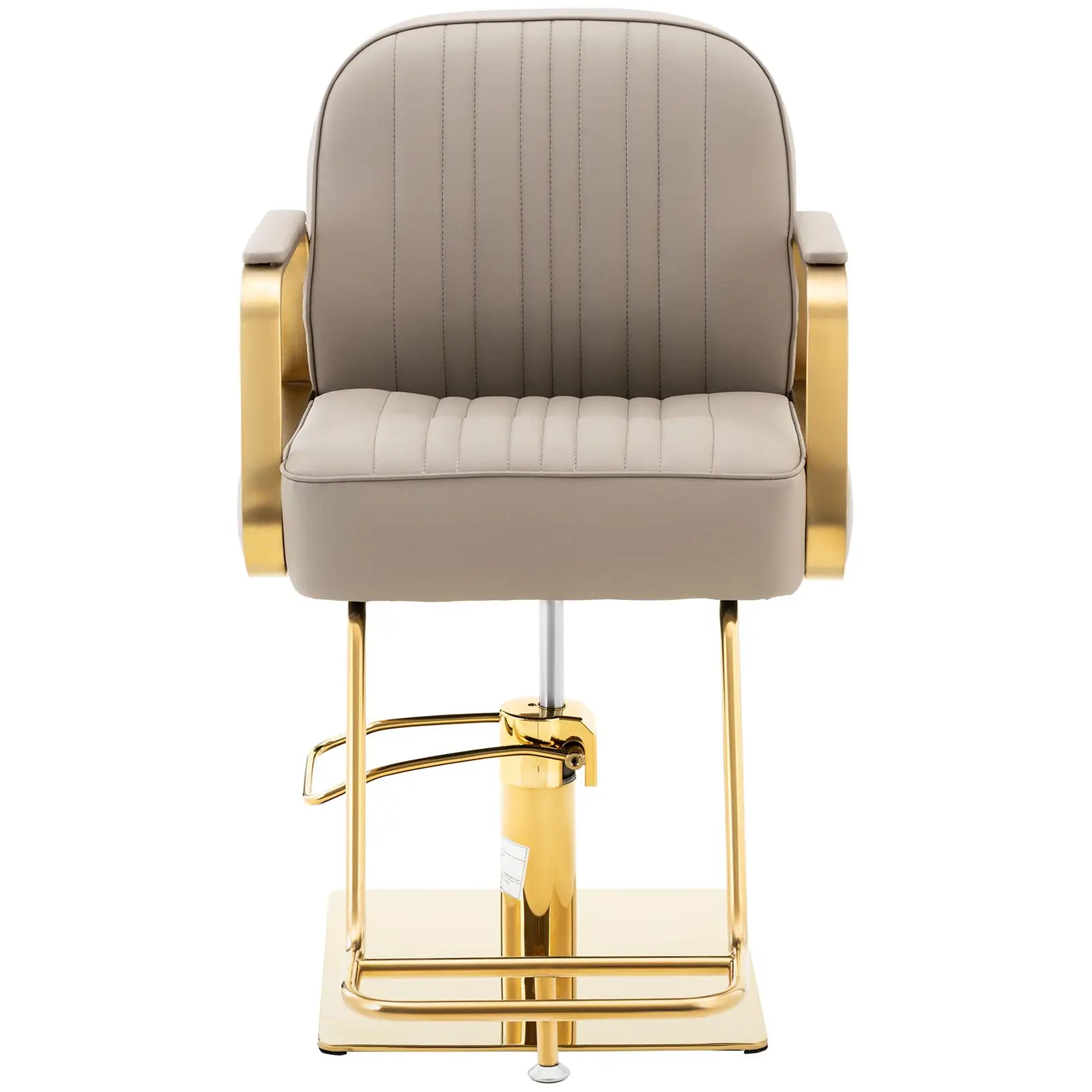 Fotel fryzjerski z podnóżkiem - 920- 1070 mm - 200 kg - złoty, szary