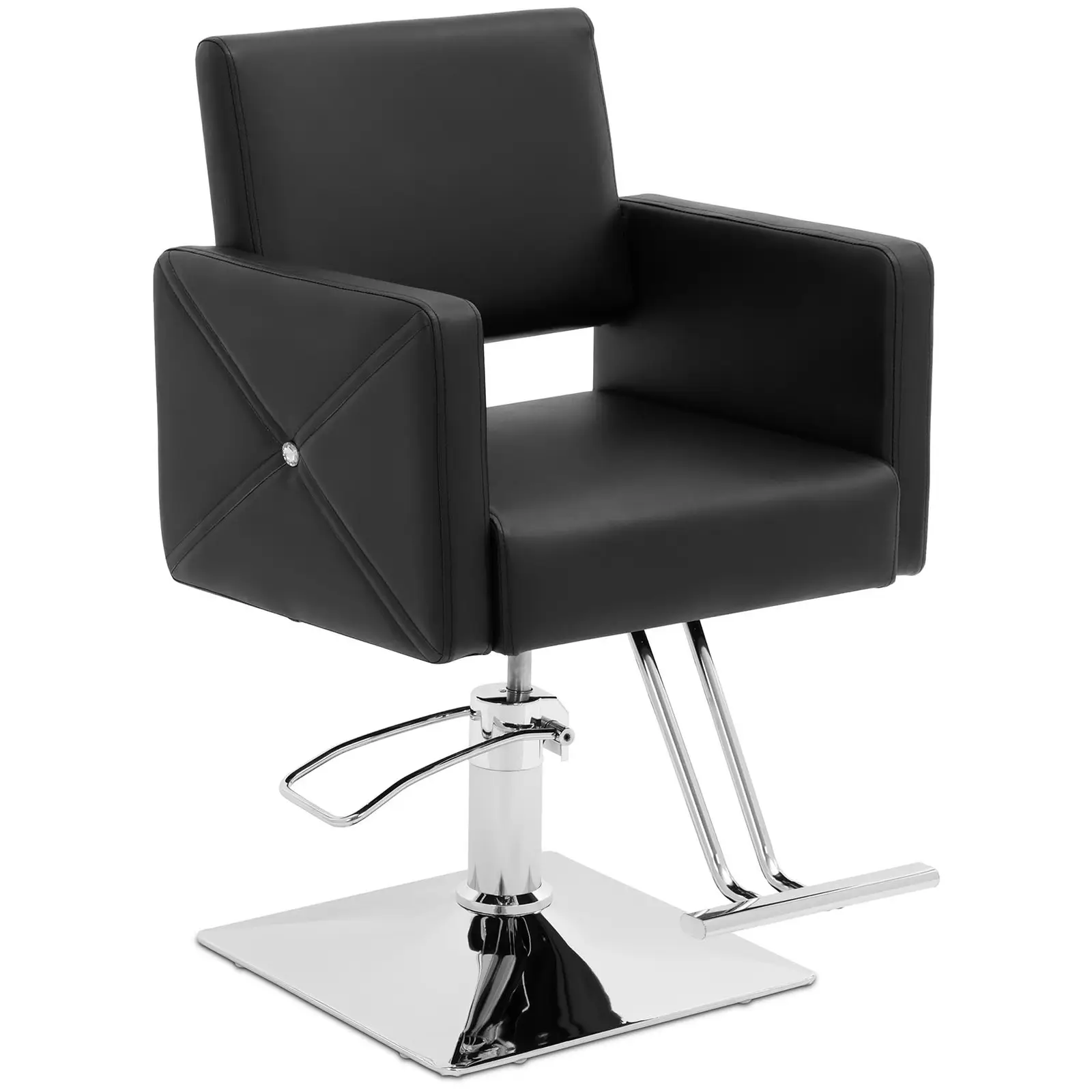 Fotel fryzjerski Carlisle z podnóżkiem -  45 - 55 cm - 150 kg - czarny