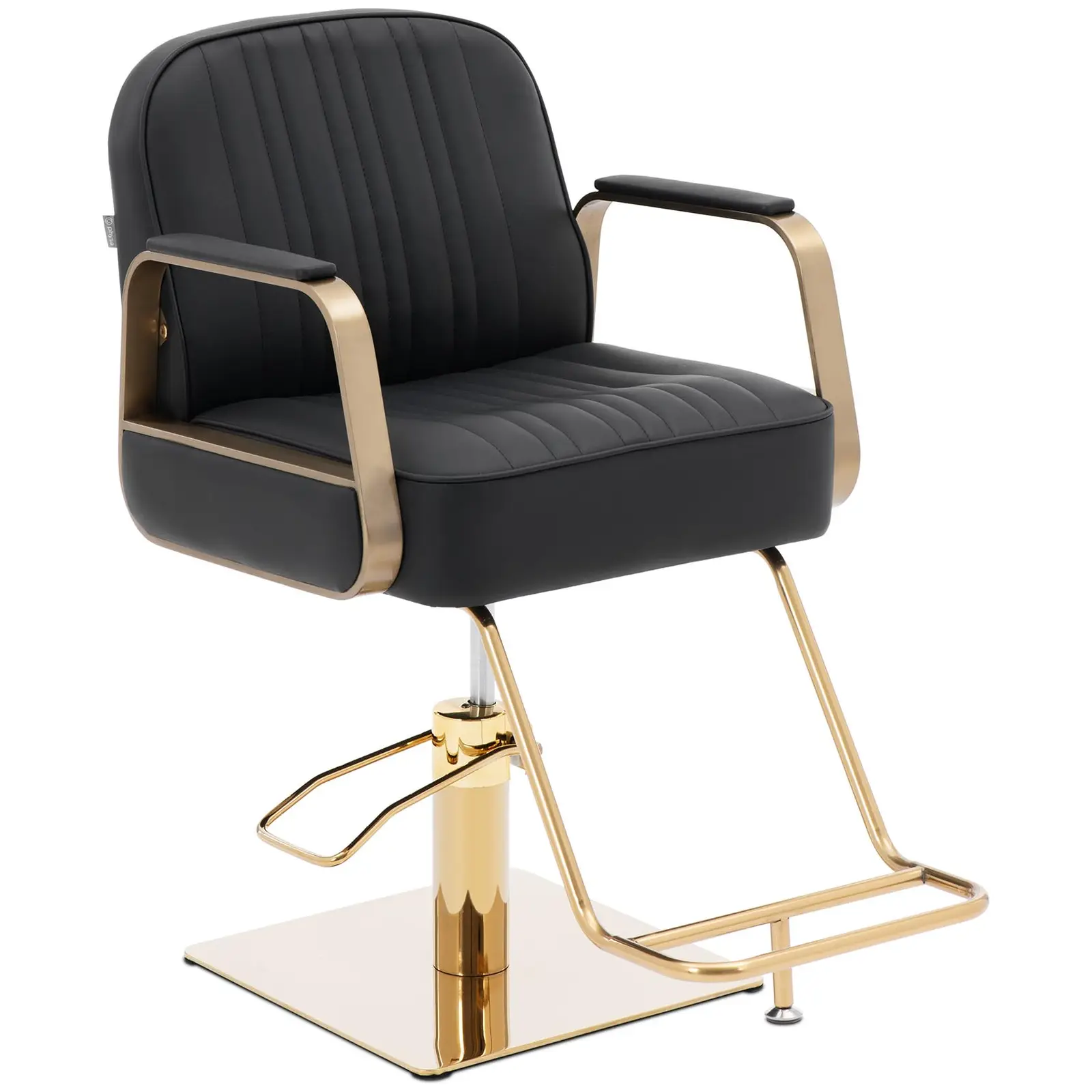 Fotel fryzjerski z podnóżkiem - 920 - 1070 mm - 200 kg - czarny / złoty