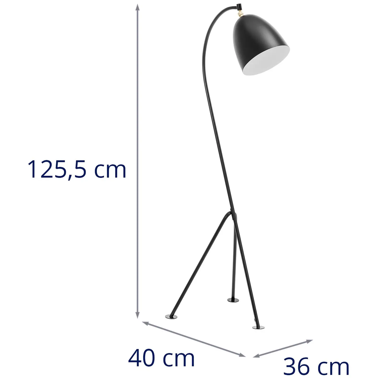 Lampa stojąca łukowa - ruchomy metalowy klosz - 40 W - wysokość 125 cm