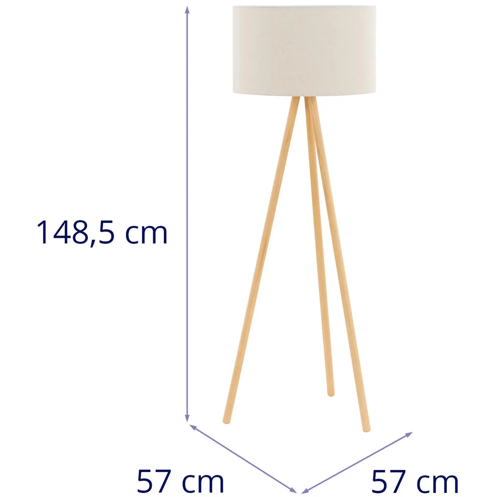Lampa stojąca - klosz z tkaniny - 40 W - wysokość 148 cm