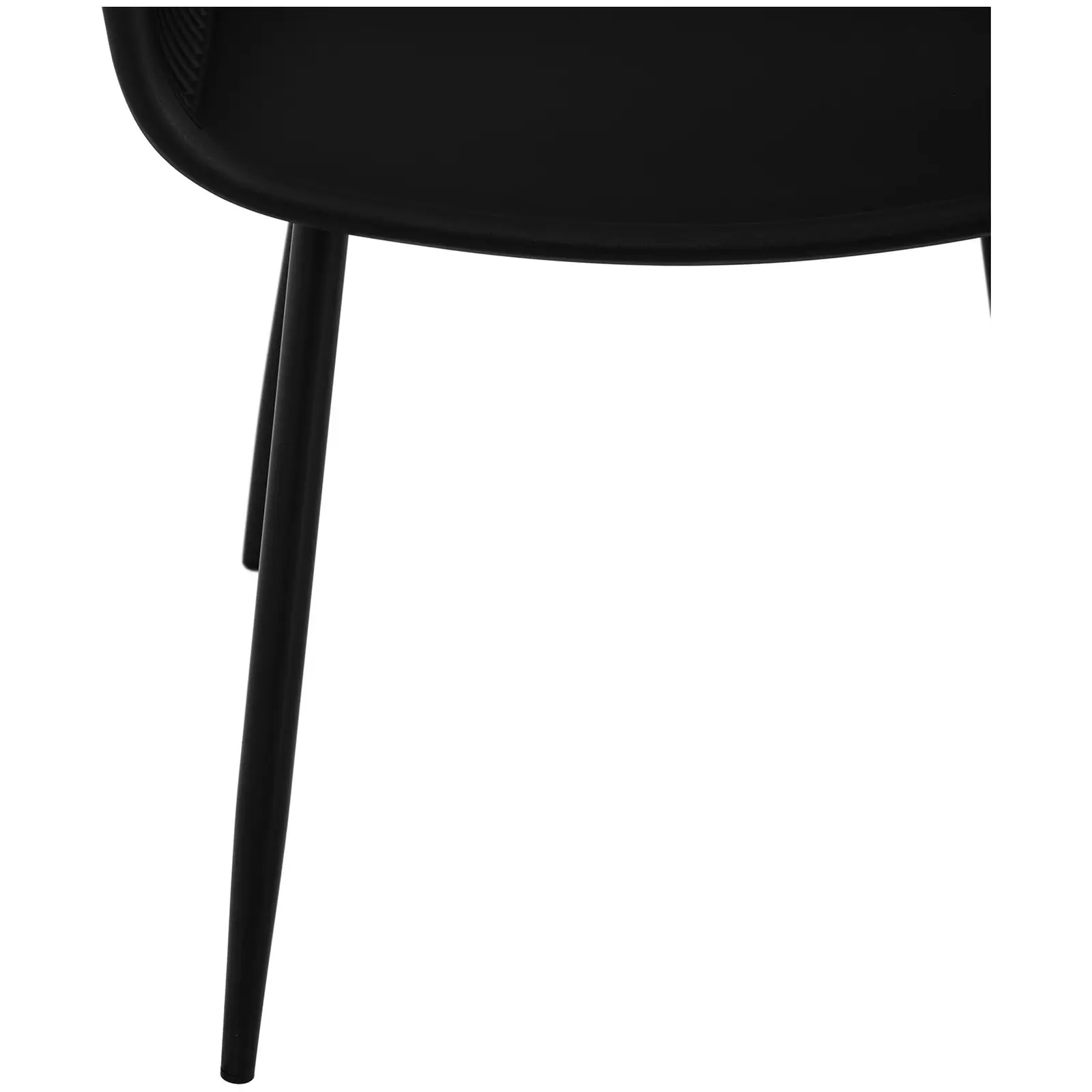 Krzesło - ażurowe - czarne - 2 szt.