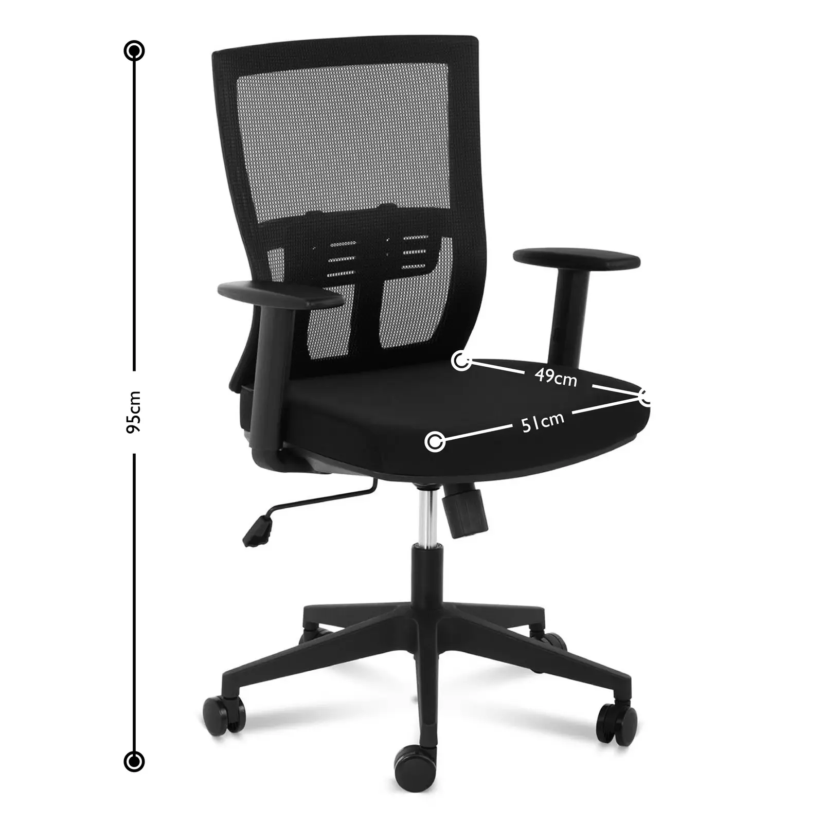 Fotel biurowy - siatkowy - podparcie lędźwi - 150 kg