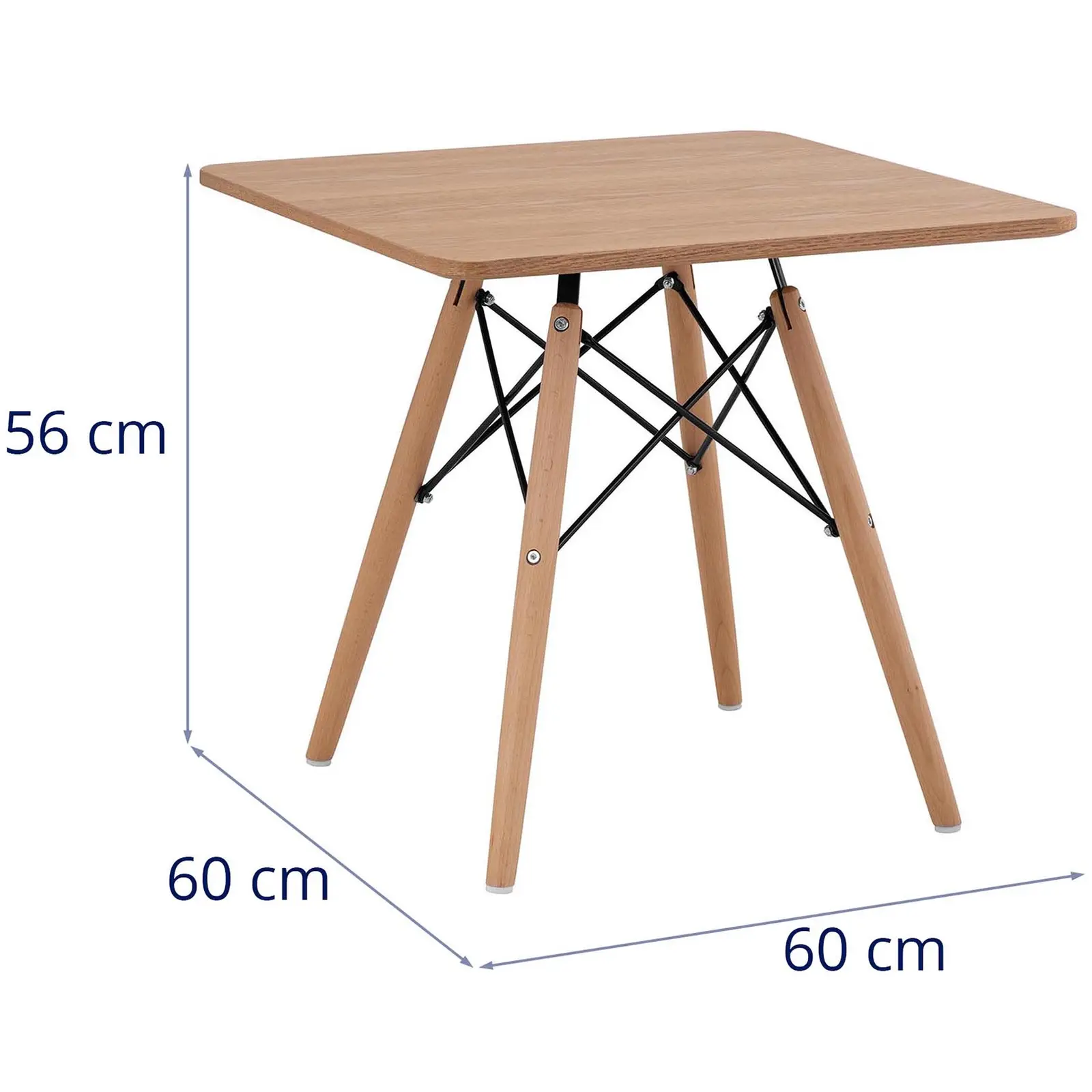 Stół - kwadratowy - 60 x 60 cm - blat z płyty MDF