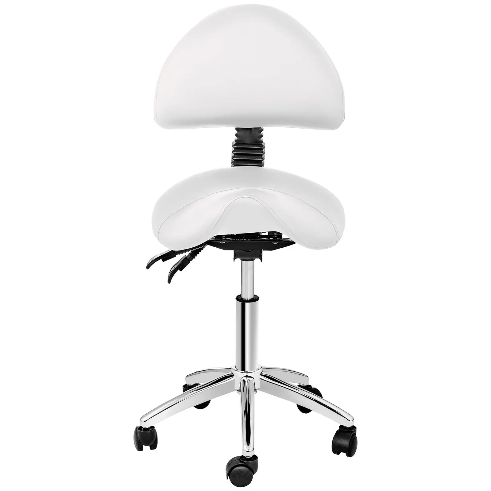 Zestaw Łóżko do masażu elektryczne Physa Lyon White + Krzesło siodłowe Berlin z oparciem - białe